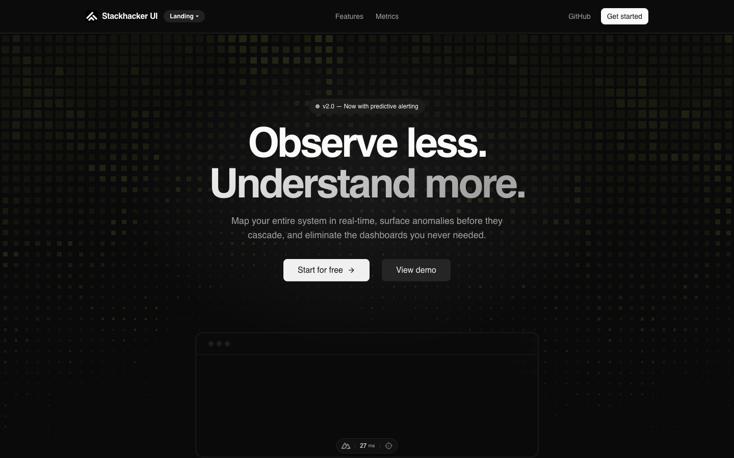 Landing template preview