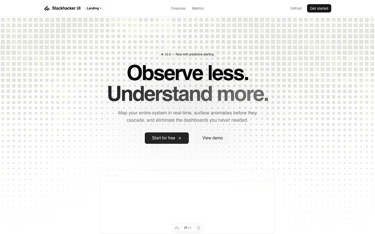 Landing template preview