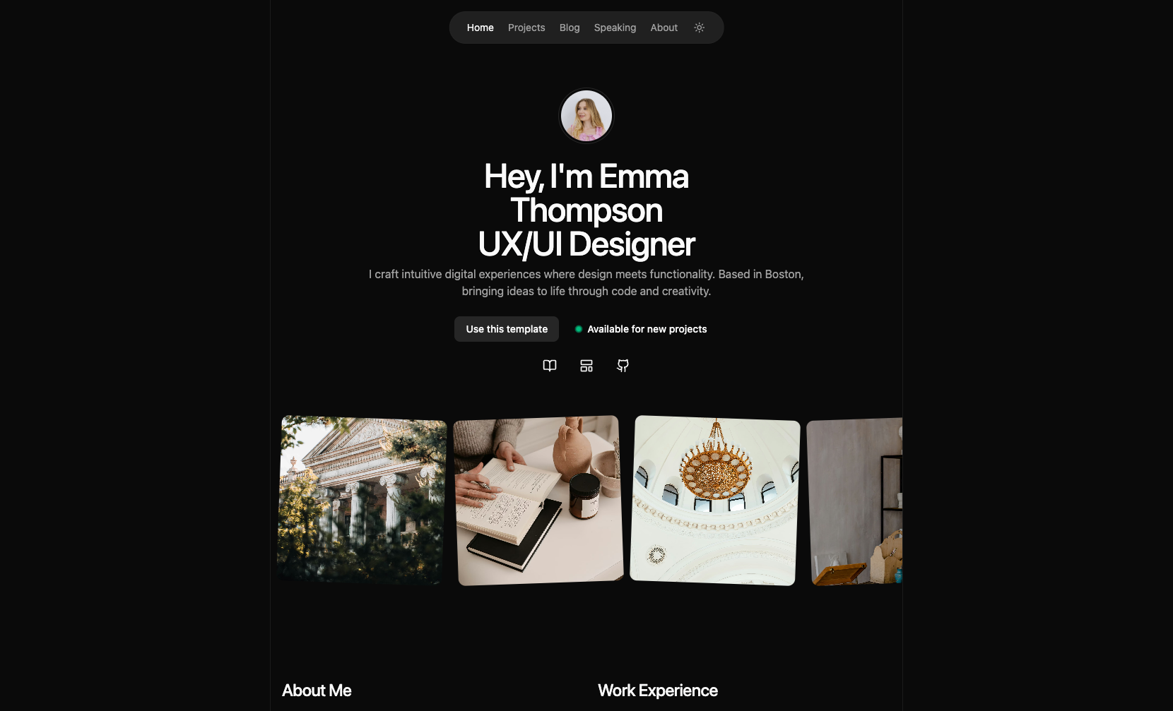 Portfolio template preview