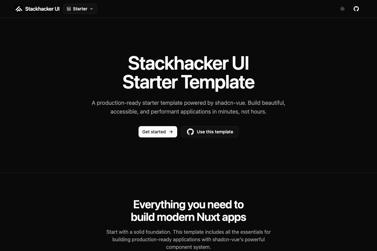 Starter template preview